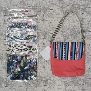 Thirty-One Studio Modern Shoulder Bag + 6 Interchangeable Flaps - Calypso Coral